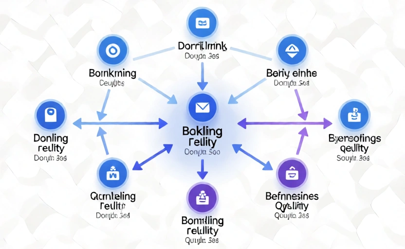 Referring Domains checker illustration showing backlink network visualization